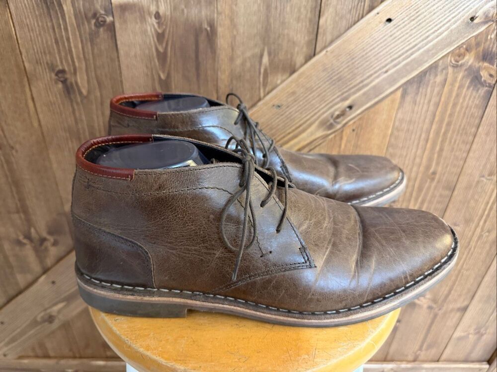 Steve Madden Men’s Brown Leather Chukka Boots – Size 11